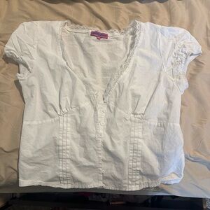 Edikted White Lace Accent Blouse